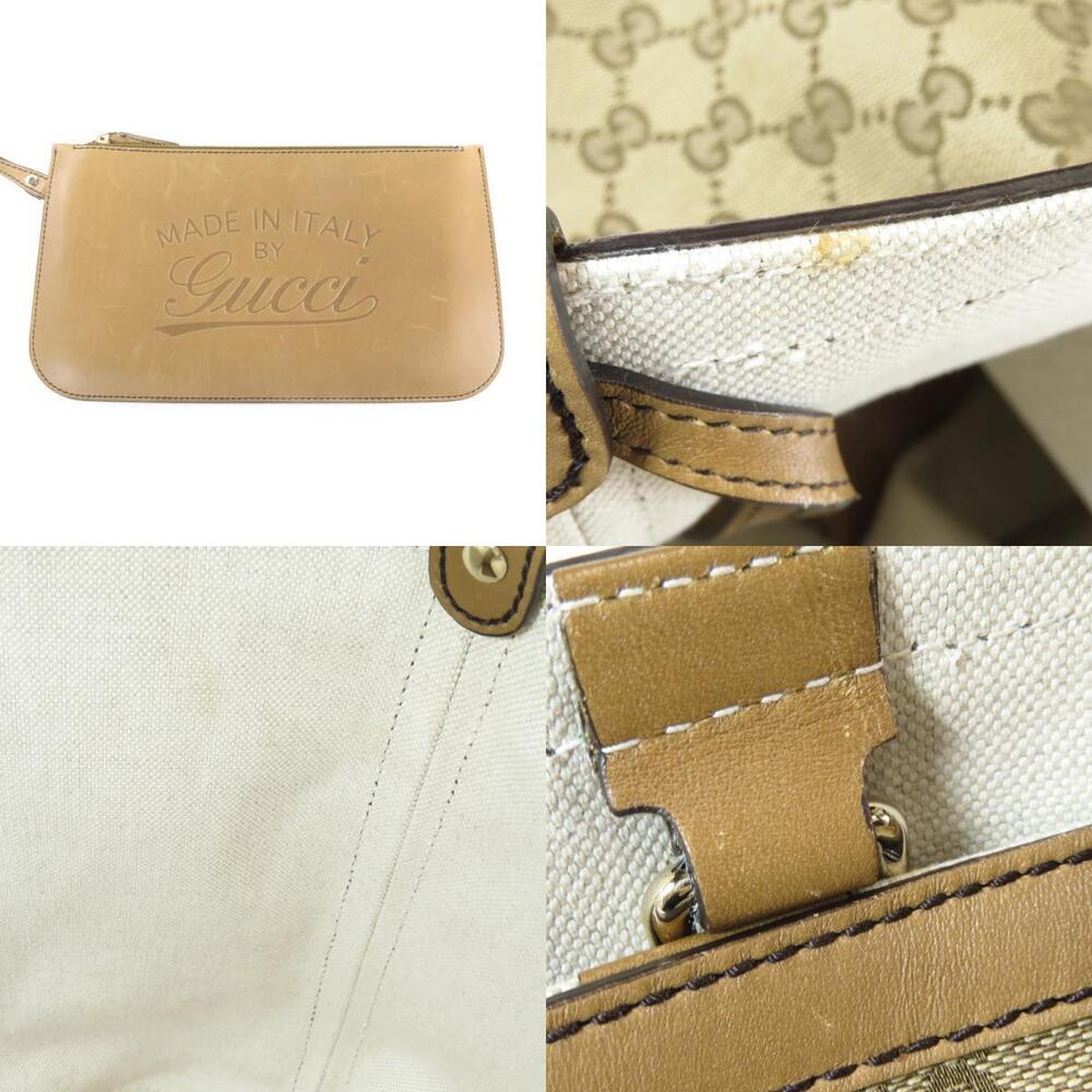 Gucci Craft GG Canvas Tote Shoulder Bag Tan Brown - Picture 8 of 11